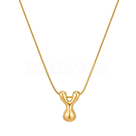 304 Stainless Steel Alphabet Pendant Necklaces for Men and Women GP1122-25-1