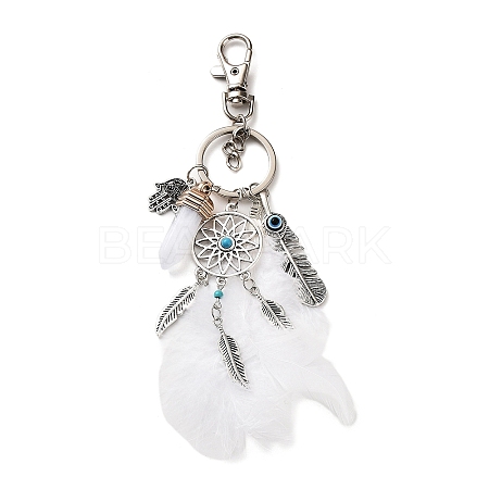 Alloy & Glass Pendant Keychain FEAT-PW0001-096A-1