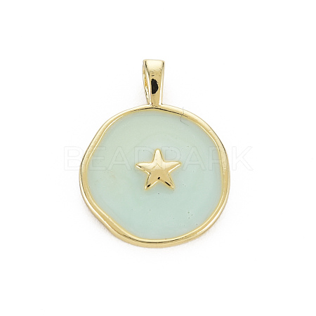 Brass Enamel Pendants KK-Q283-057J-NR-1