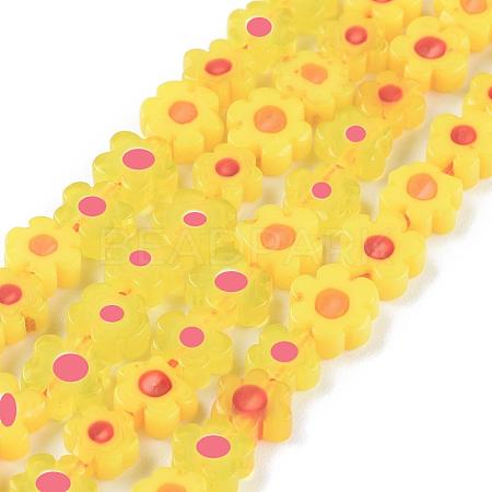 Handmade Millefiori Glass Bead Strands LAMP-J035-8mm-06-1