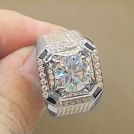 Square Alloy with Crystal Rhinestone Finger Rings FS-WG9BB87-13-1