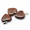 Heart Natural Mahogany Obsidian Pendants X-G-Q438-02-2