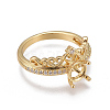 Eco-Friendly Brass Finger Ring Components MAK-F030-11G-NR-2