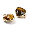 Natural Tiger Eye Faceted Heart Charms G-Q006-07G-08-2