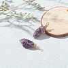 Natural Amethyst Pointed Pendants PALLOY-JF00801-2