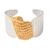 Two Tone 304 Stainless Steel Cuff Bangles SA-CBA90C5-02B-PG-4