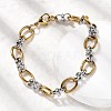 304 Stainless Steel Oval Link Chain Bracelets for Women LS-BJEW-D377-01A-3