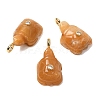 Natural Yellow Jade Carved Pendants G-H357-03G-10-1
