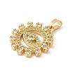 Rack Plating Brass Micro Pave Cubic Zirconia Pendants KK-P241-33G-2