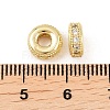 Brass Micro Pave Clear Cubic Zirconia Beads ZIRC-I038-31G-3