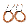 8mm Round Natural Red Aventurine Braided Bead Bracelets BJEW-C067-01B-11-1