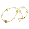 Rack Plating Brass Colorful Cubic Zirconia Link Chain Necklaces for Women NJEW-C059-06G-1