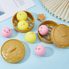 DELORIGIN 2 Sets 2 Colors TPR Imitation Steamed Stuffed Bun Stress Toy AJEW-DR0001-38-4