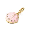 Brass Enamel European Dangle Charms KK-C119-05G-01-2