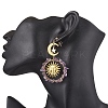 Vintage Natural Amethyst Ear Studs EJEW-JE05807-05-3