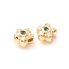 Brass Pave Cubic Zirconia Spacer Beads KK-F942-26G-01-2