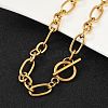 Ion Plating(IP) 304 Stainless Steel Figaro Chain Necklaces NJEW-O124-03G-1
