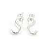 Silver Color Plated Alloy Letter Pendants X-PALLOY-J718-01S-S-1