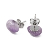 Natural Mixed Stone & 304 Stainless Steel Stud Earrings EJEW-JE07079-4