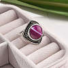 Natural Banded Agate Adjustable Rings G-P560-03AS-12-3