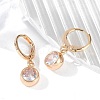 Brass Micro Pave Clear Cubic Zirconia Leverback Earrings EJEW-K300-05G-1