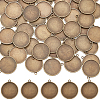 50Pcs Flat Round Alloy Pendant Cabochon Settings TIBEP-SC0002-90-1