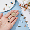 12Pcs 2 Styles Natural Abalone Shell/Paua Shell Copper Wire Wrapped Connector Charms PALLOY-AB00261-3