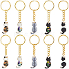 10Pcs 8 Style Alloy Keychain KEYC-CP00010-1