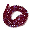 Electroplate Transparent Glass Beads Strands EGLA-A035-T6mm-L02-2