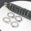 Rectangle Brass with Glass Cuff Rings for Women RJEW-Z111-05P-1