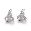 Brass Micro Pave Cubic Zirconia Pendants X-ZIRC-J021-21P-RS-1