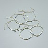 Adjustable Natural Pyrite Braided Bead Bracelets BJEW-F391-A06-1