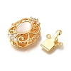 Brass Micro Pave Clear Cubic Zirconia Box Clasps with Resin KK-H480-08G-2