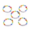 Transparent & Opaque Acrylic Beaded Bracelets for Kids BJEW-JB06504-1
