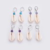 Cowrie Shell Dangle Earrings EJEW-JE02956-1
