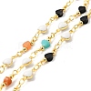 Natural Mixed Gemstone Heart Beaded Chains CHC-C025-08G-1