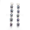 Natural Freshwater Pearl Beads Ear Studs EJEW-JE02892-02-1