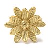 Flower Rack Plating Brass Cuff Rings for Women RJEW-G323-08G-2