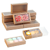 Foldable Paper Drawer Boxes with Clear Plastic Cover CON-WH0095-68A-05-1