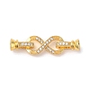 Rack Plating Brass Micro Pave Cubic Zirconia Fold Over Clasps KK-K377-12G-1