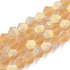 Imitate Austrian Crystal Bicone Frosted Glass Beads Strands EGLA-A039-T4mm-MB18-1