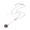5Pcs 5 Style Natural Mixed Gemstone Heart Lariat Necklaces Set NJEW-JN04269-2