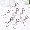 10Pcs Alloy Glass & 304 Stainless Steel Pendant Decorations HJEW-YW00532-2