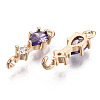 Brass Micro Pave Cubic Zirconia Links Connectors KK-R111-007-A04-2