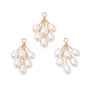 Natural Cultured Freshwater Pearl Rice Beaded Grape Pendants PALLOY-TA00337-1