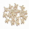 Brass Cubic Zirconia Charms KK-S348-330K-1