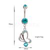 Piercing Jewelry Real Platinum Plated Brass Rhinestone Butterfly Navel Ring Belly Rings AJEW-EE0001-76B-4