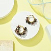 Natural Rhodochrosite Chips Braided Hoop Earrings EJEW-JE04940-12-3