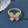 Brass & Cubic Zirconia Finger Rings CU-CBA7E55-10G-2