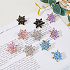 FIBLOOM 5 Pairs 5 Colors 3D Flower Cubic Zirconia Stud Earrings EJEW-FI0001-76-5